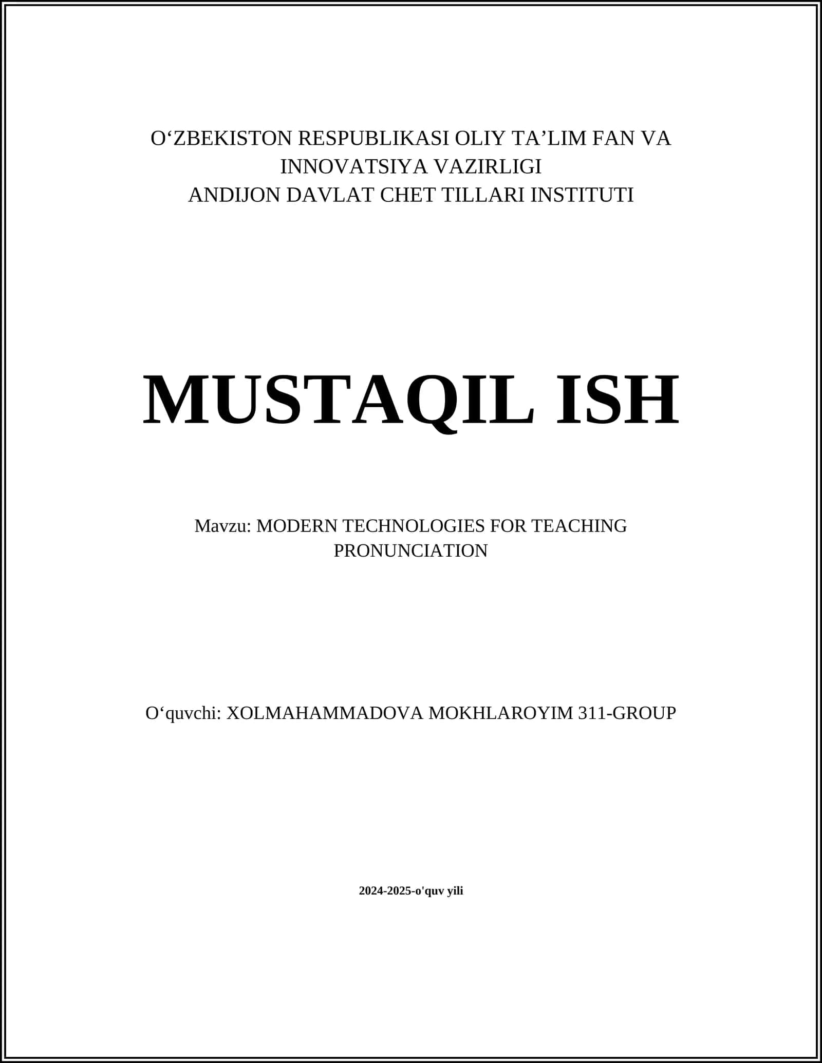 MODERN TECHNOLOGIES FOR TEACHING PRONUNCIATION 1