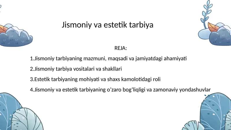 Jismoniy va estetik tarbiya 1