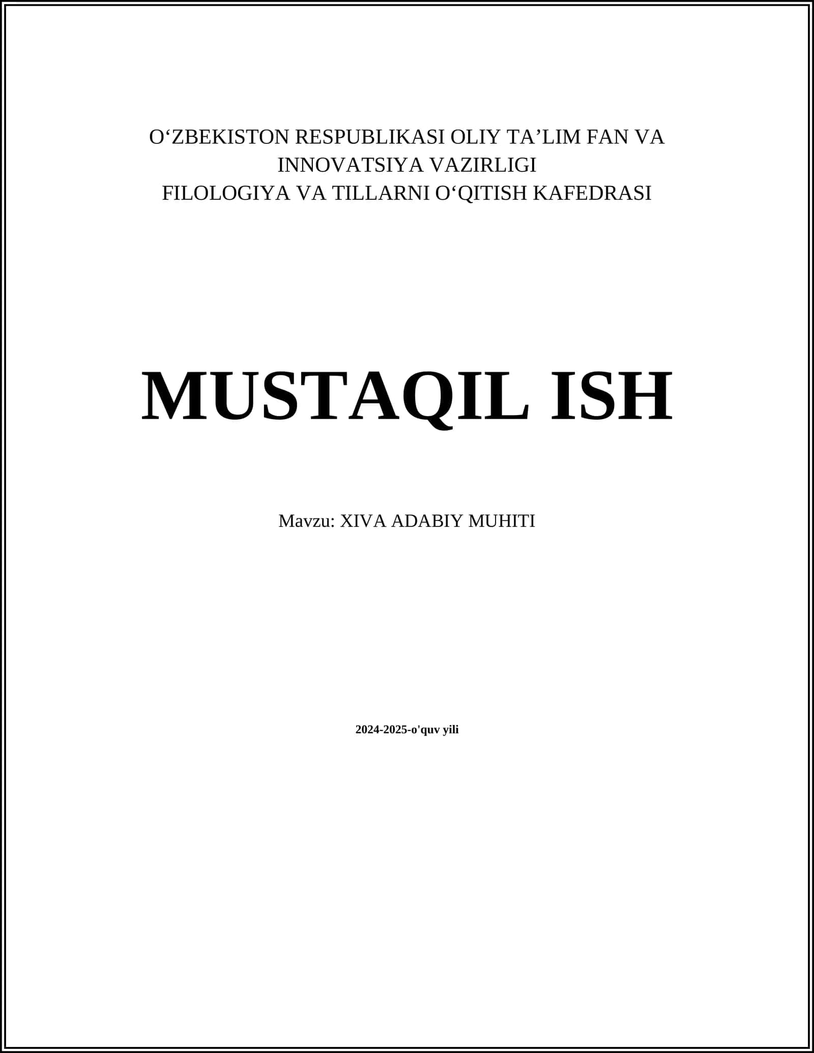 XIVA ADABIY MUHITI 1