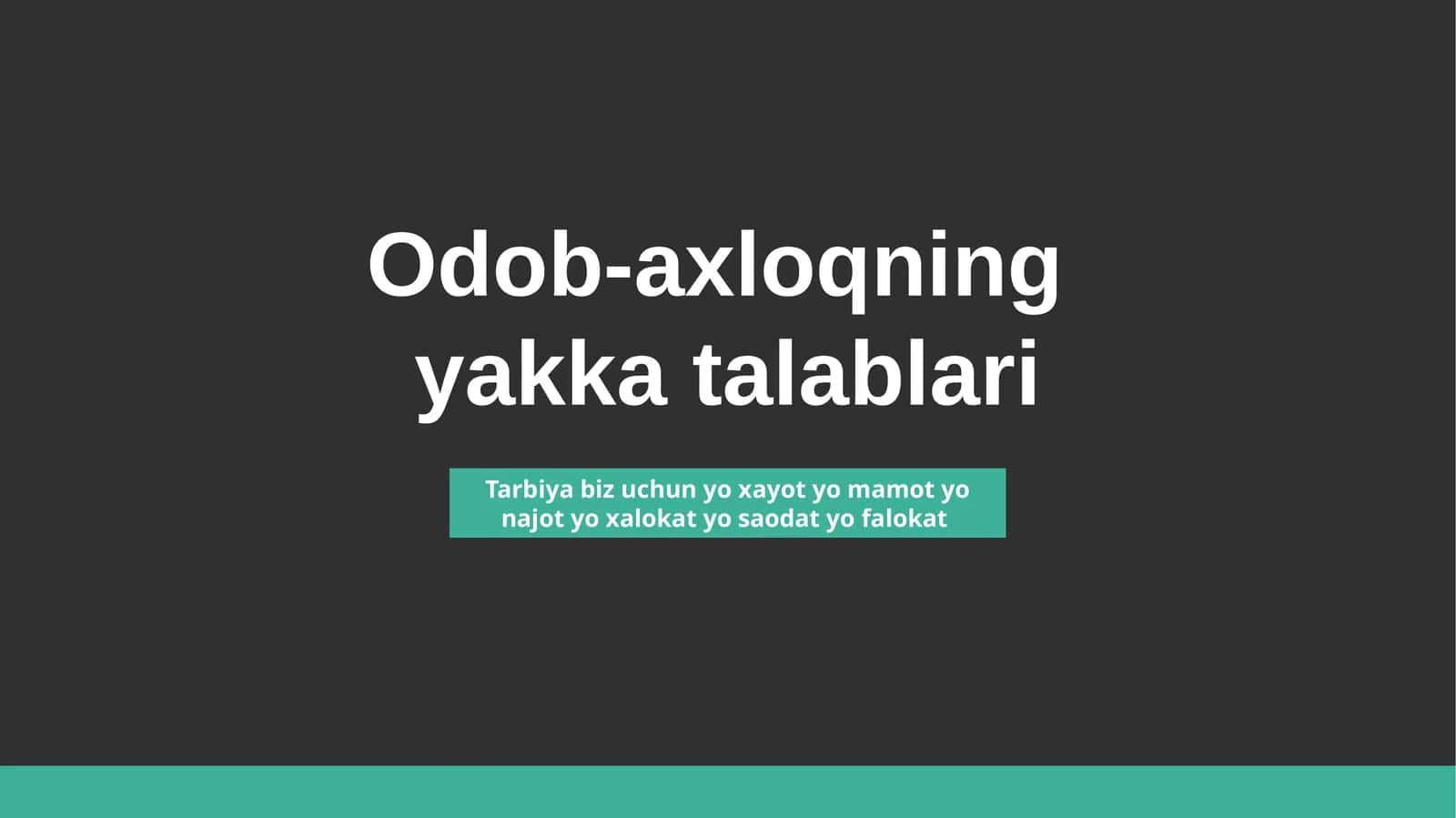 Odob axloq 1