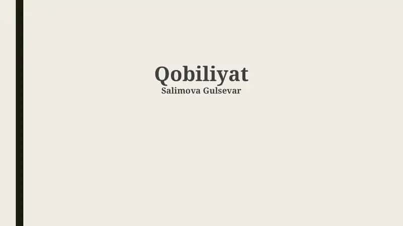 Qobiliyat 1