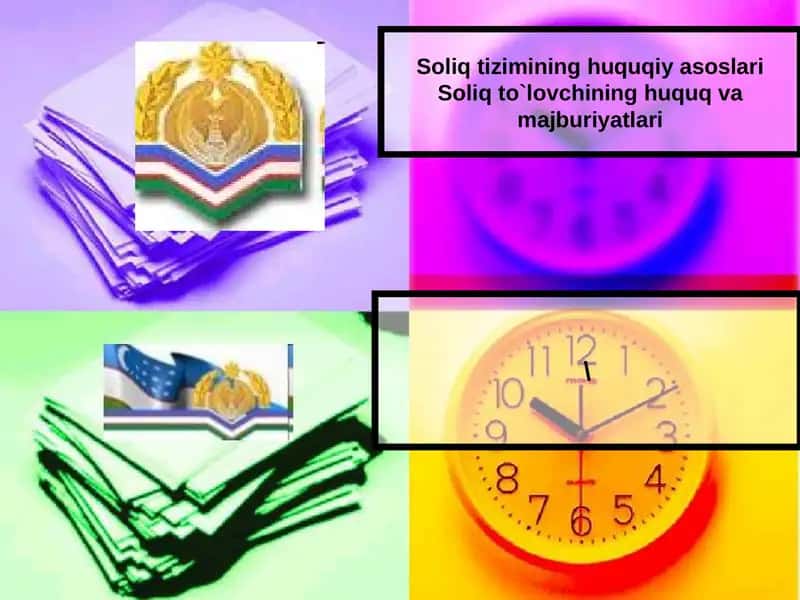 Soliq tizimining huquqiy asoslari Soliq to`lovchining huquq va majburiyatlari 1
