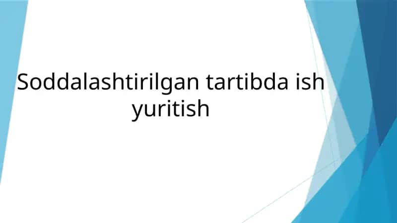 Soddalashtirilgan tartibda ishyuritish 1