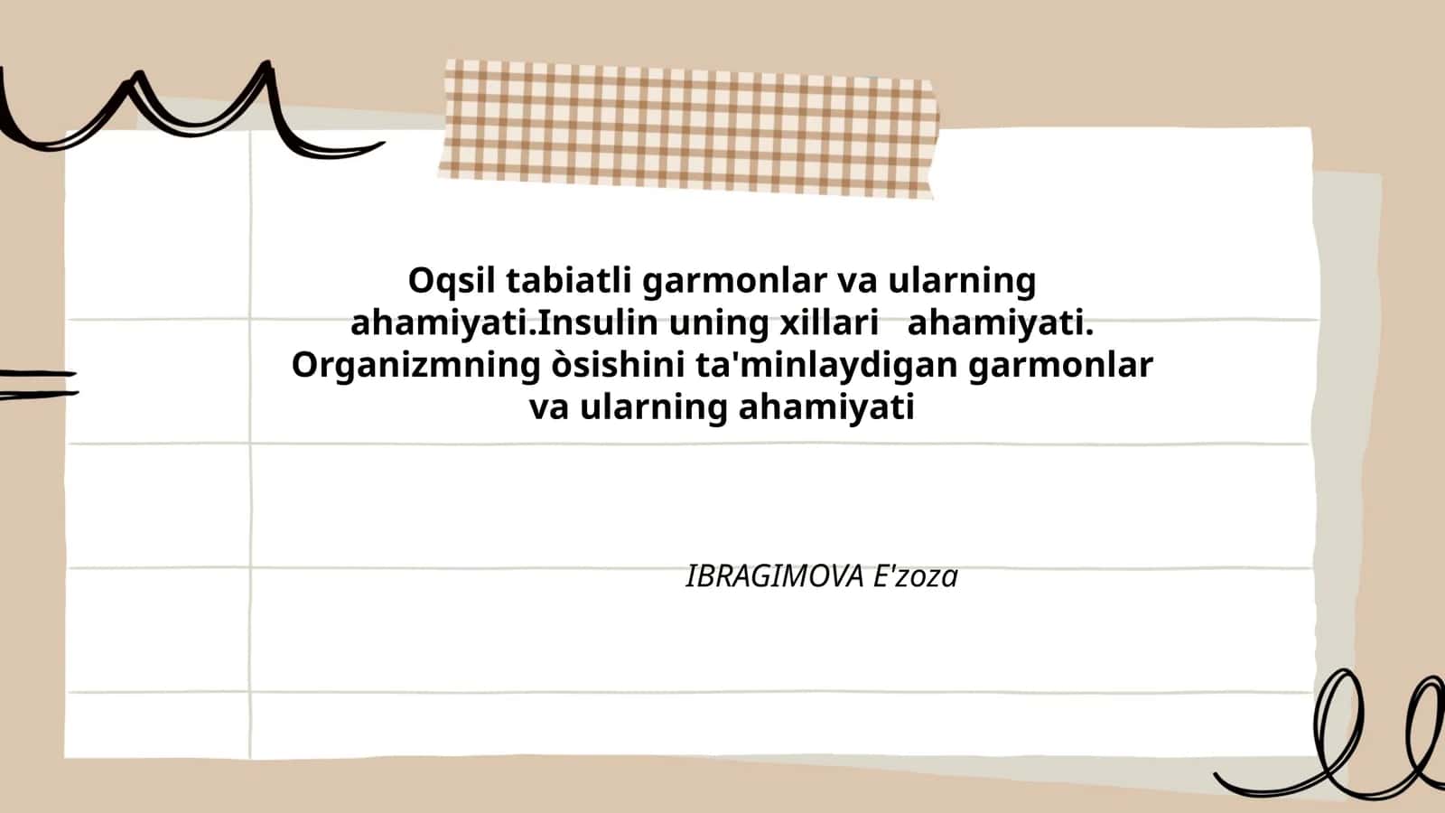 Oqsil tabiatli garmonlar va ularning ahamiyati 1