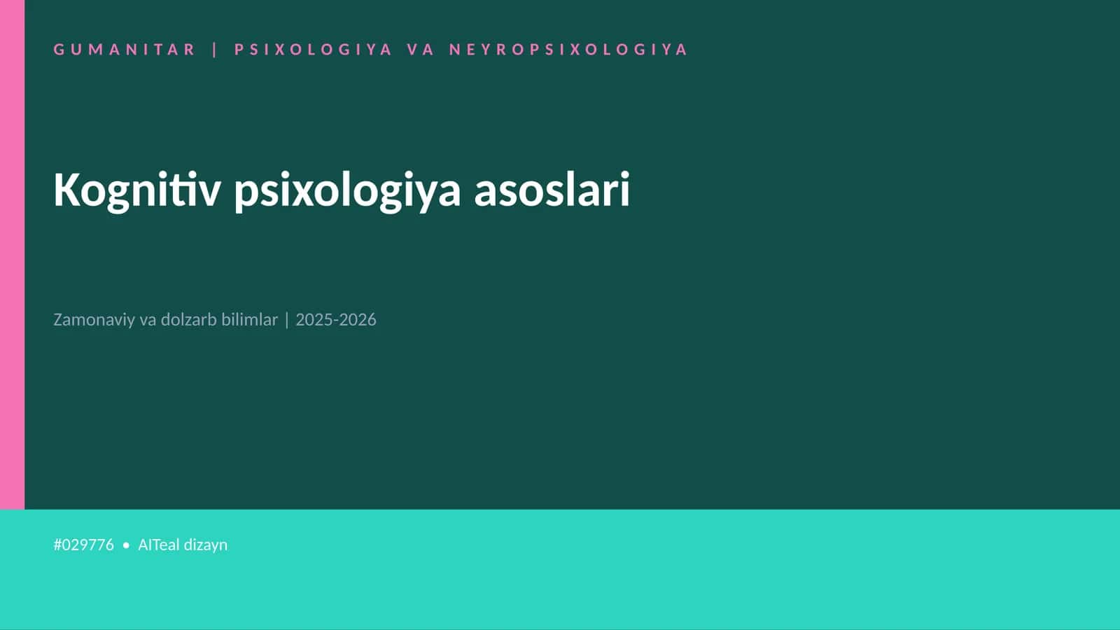 Kognitiv psixologiya asoslari 1