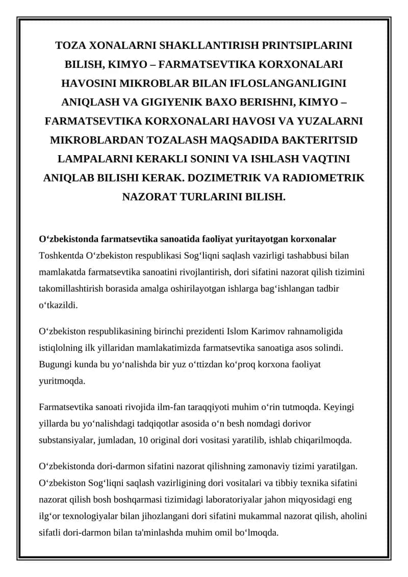 Farmatsevtika Sanoati 1