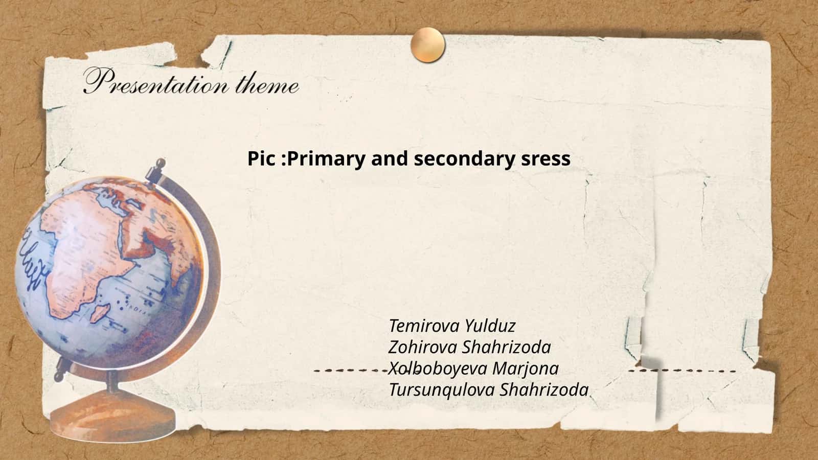 Primary and Secondary Stress 1