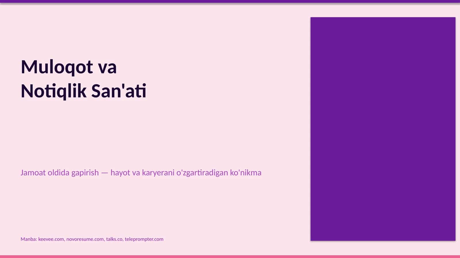 Notiqlik San'ati 1