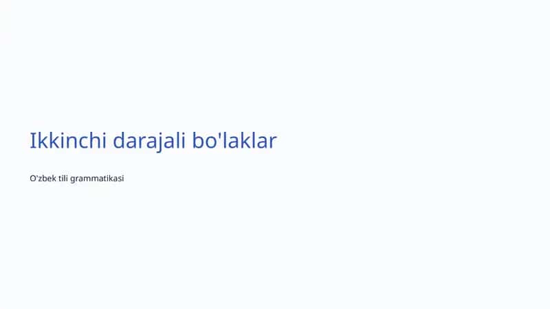 Ikkinchi darajali bo'laklar 1