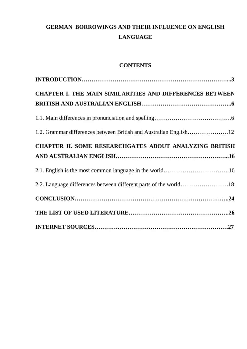 GERMAN BORROWINGS AND THEIR INFLUENCE ON ENGLISH LANGUAGE 1