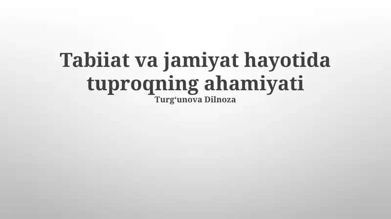 Tuproq muhofazasi 1