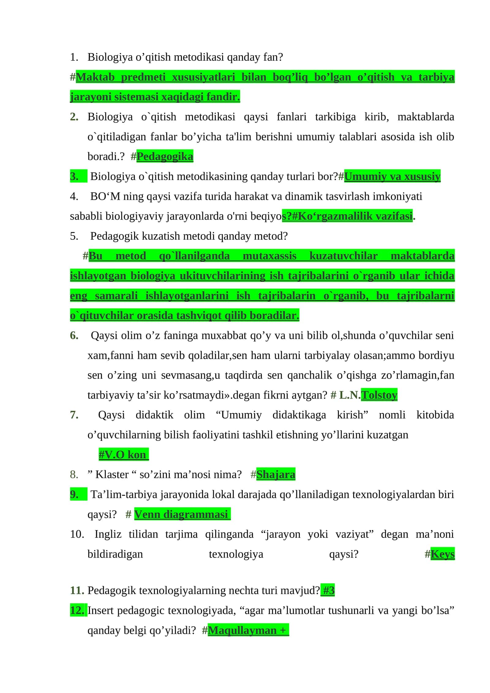 Biologiya o’qitish metodikasi qanday fan? 1