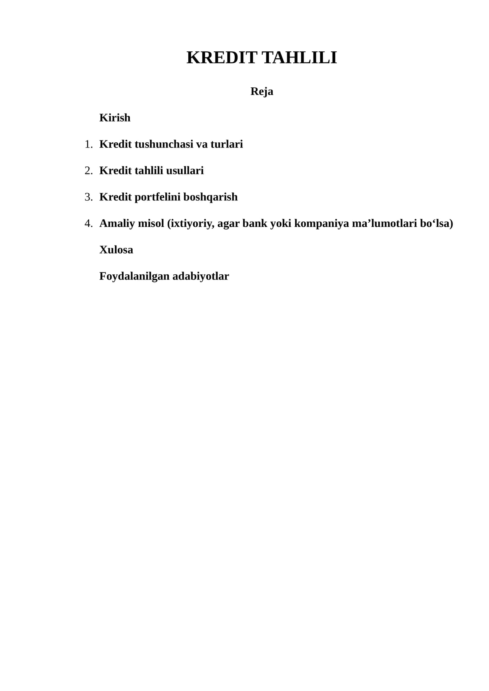 KREDIT TAHLILI 1