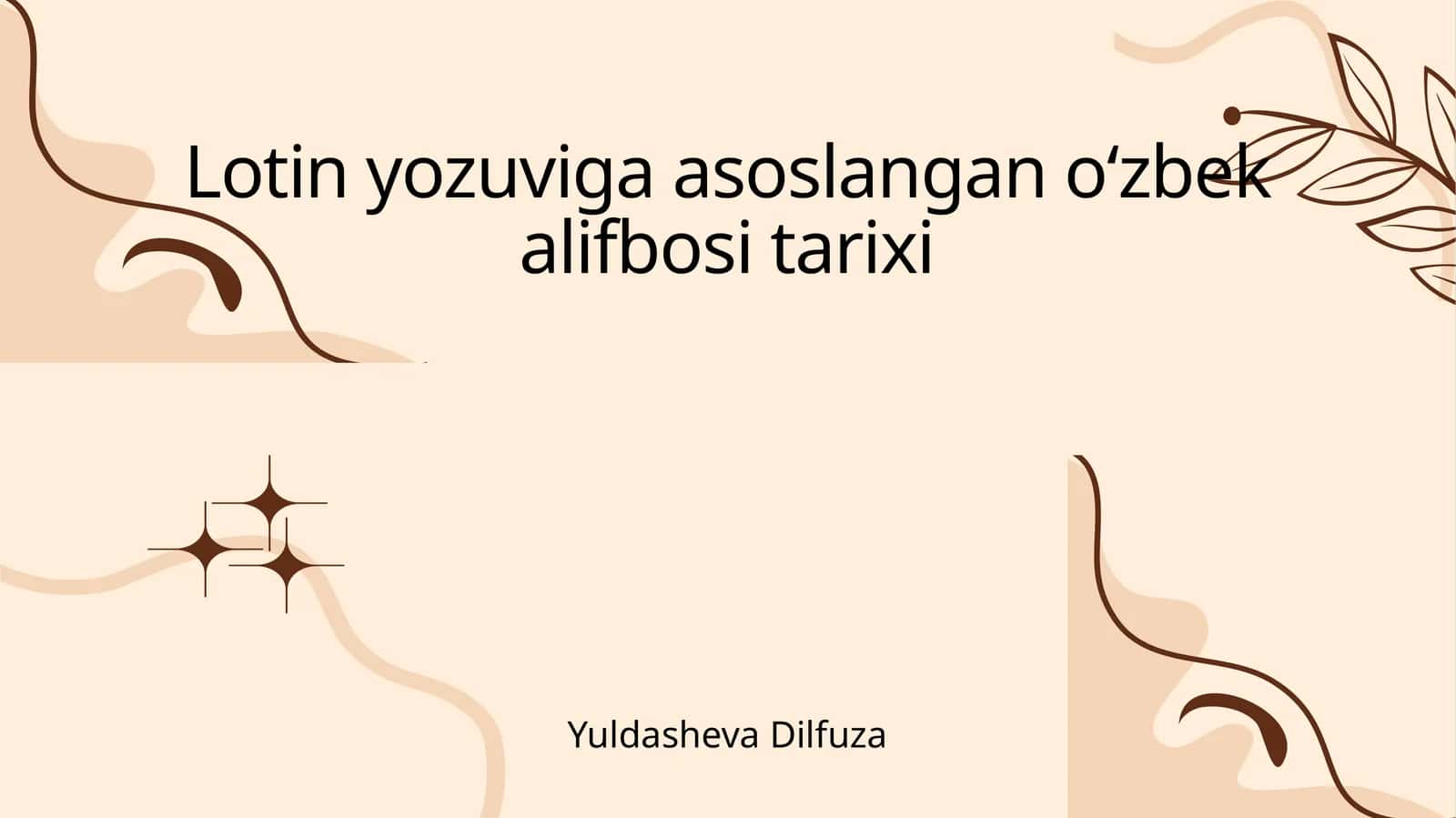 Lotin yozuviga asoslangan oʻzbek alifbosi tarixi 1