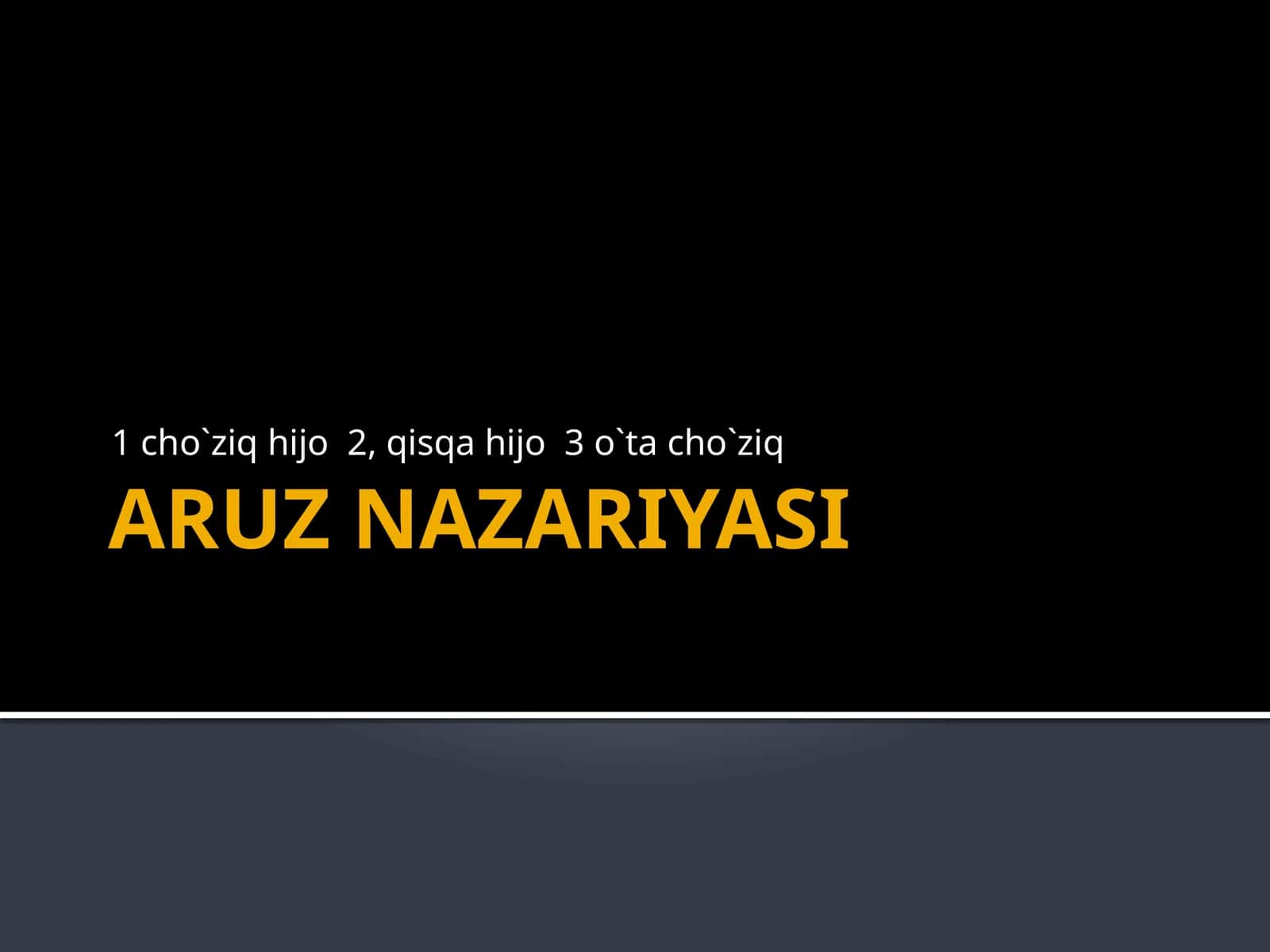 ARUZ NAZARIYASI 1