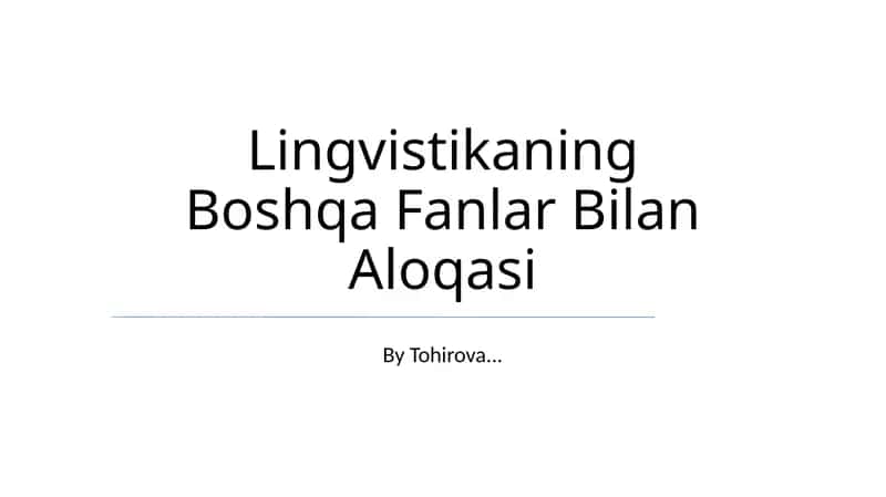Tilshunoslik va antropologiya 1