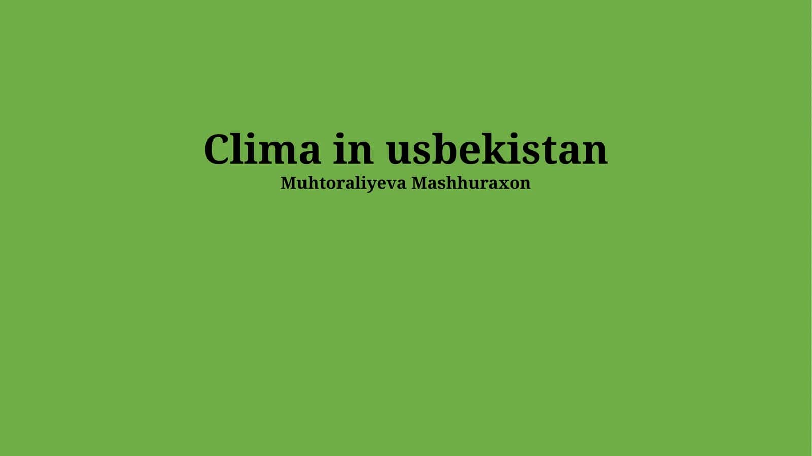 Das Klima Usbekistans: Eine Übersicht 1