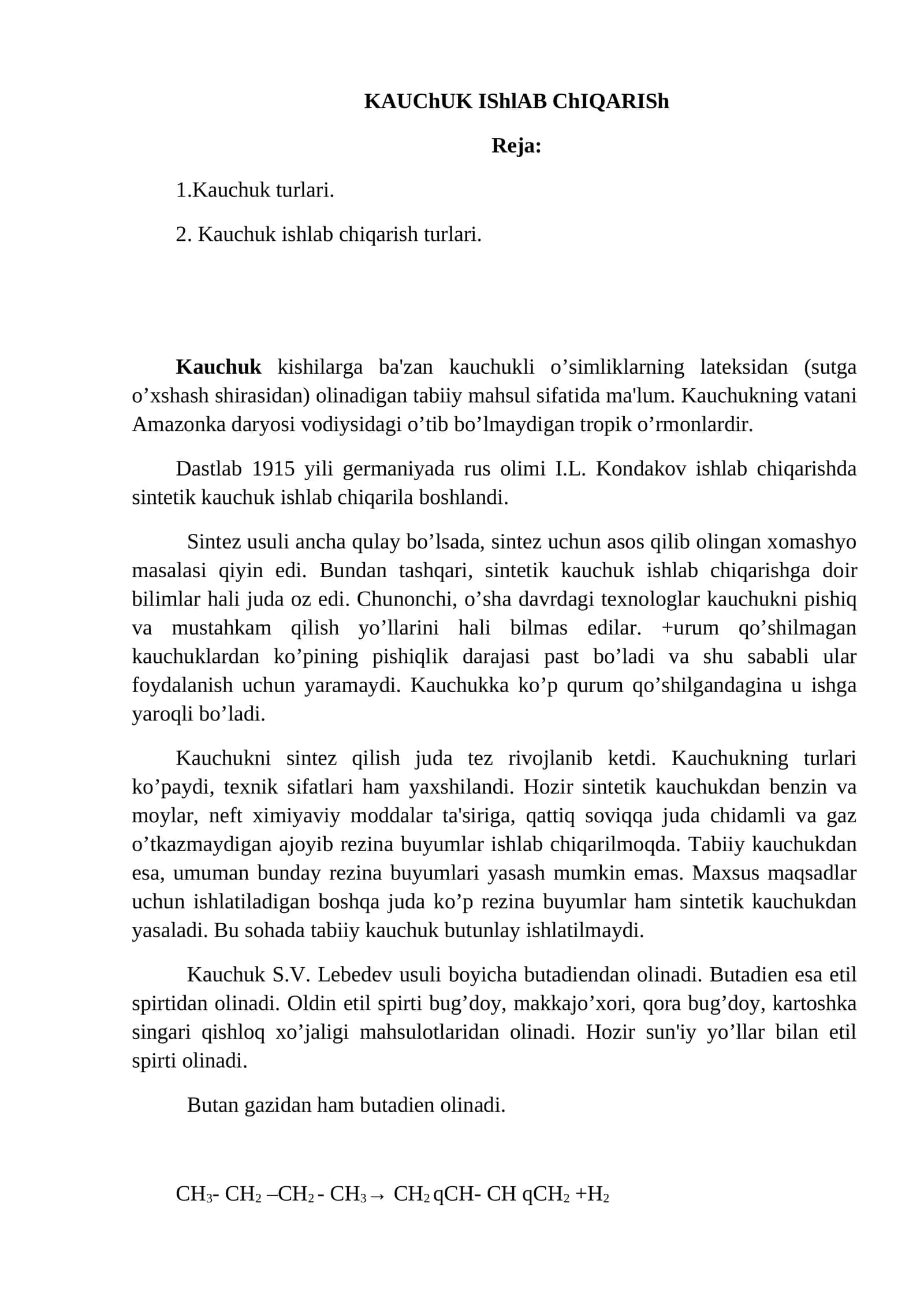 KAUCHUK IShlAB ChIQARISh 1
