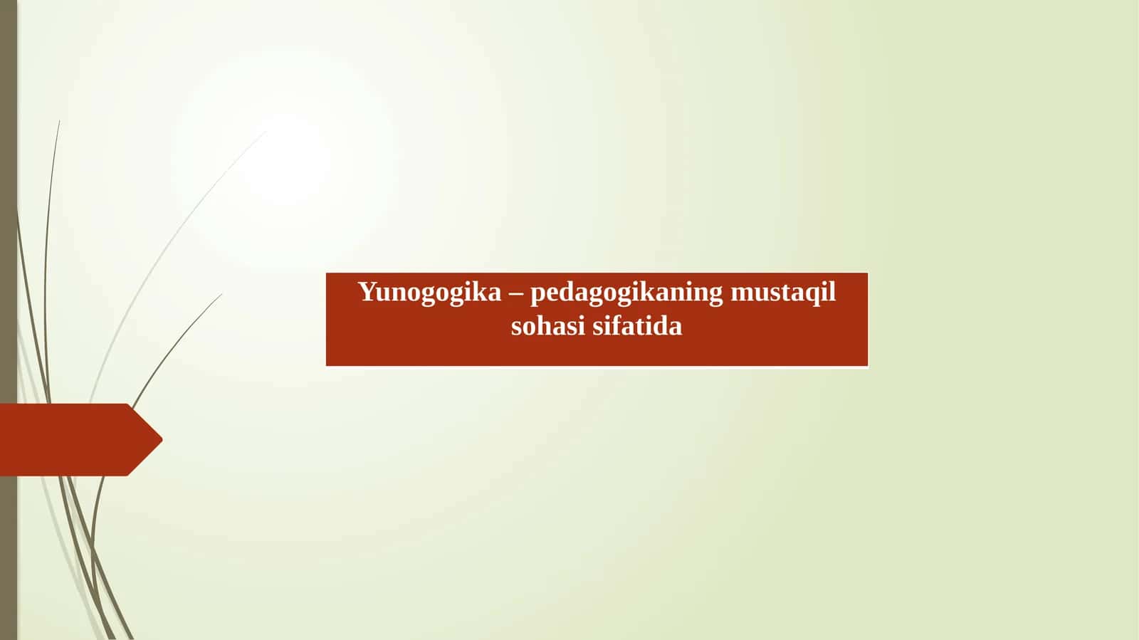 Yunogogika – pedagogikaning mustaqil sohasi sifatida 1