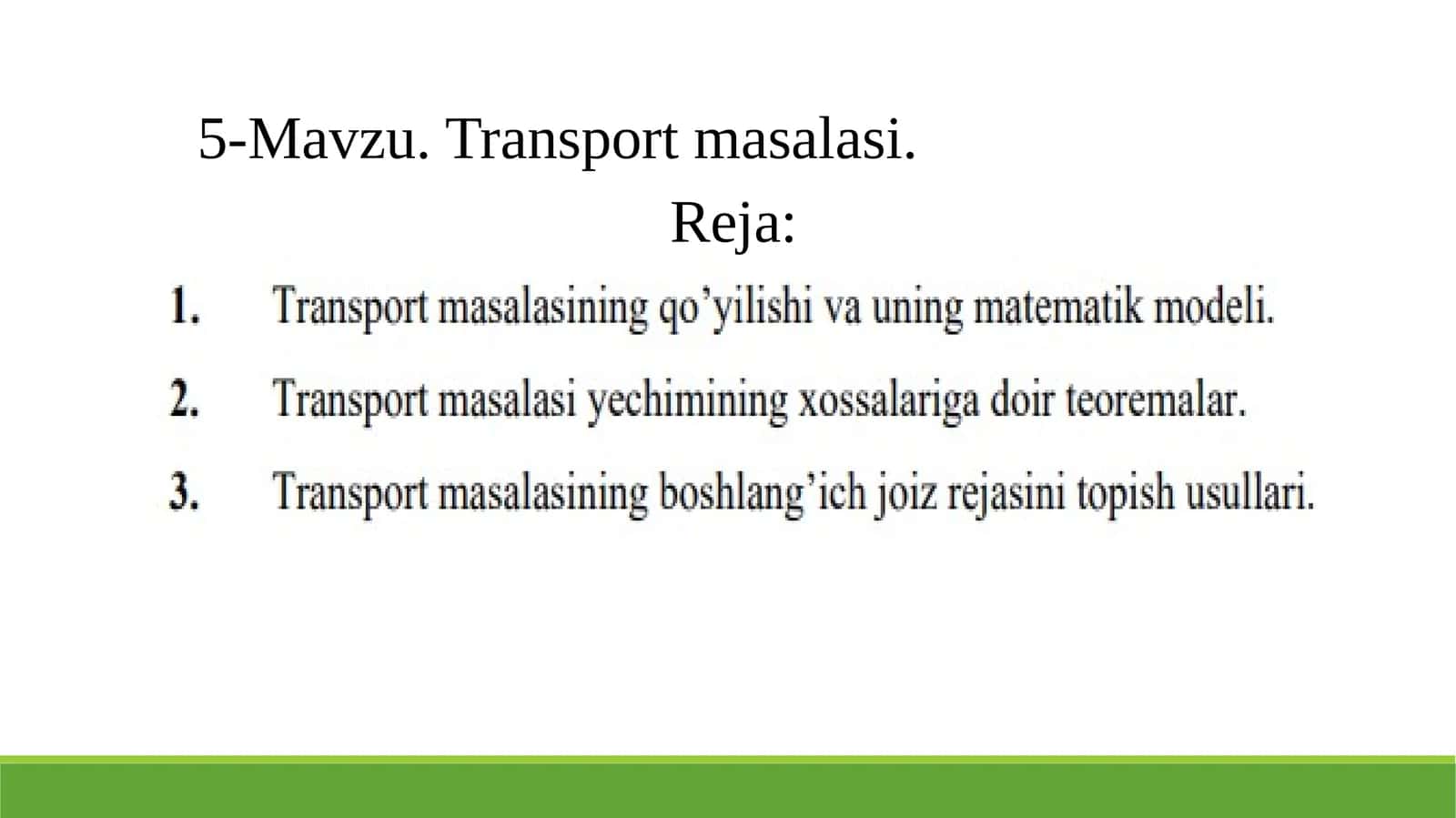 Transport masalasi 1