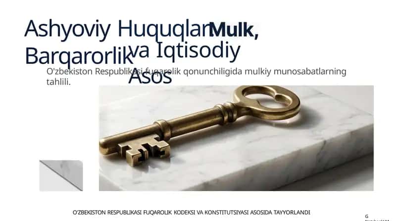 Ashyoviy Huquqlar: Barqarorlik va Iqtisodiy Asos 1