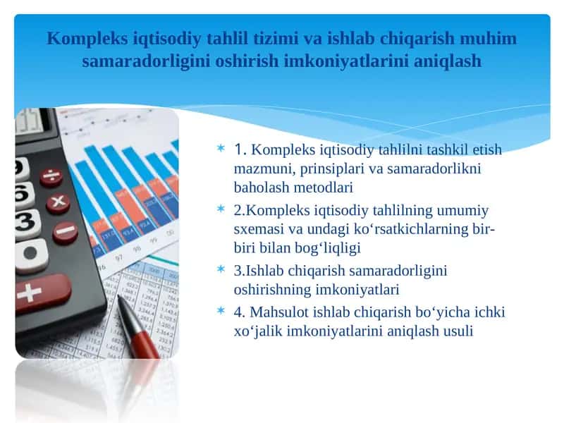 Kompleks Iqtisodiy Tahlil 1