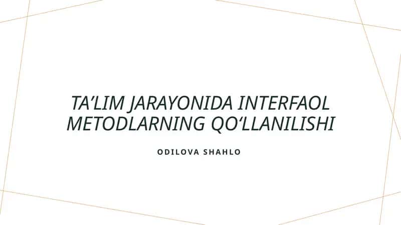 Interfaol metodlar 1