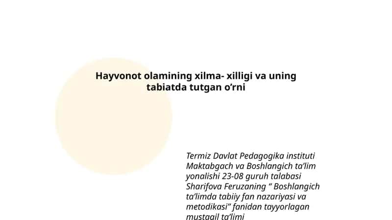 Boshlangich ta'limda tabiiy fan nazariyasi va metodikasi 1