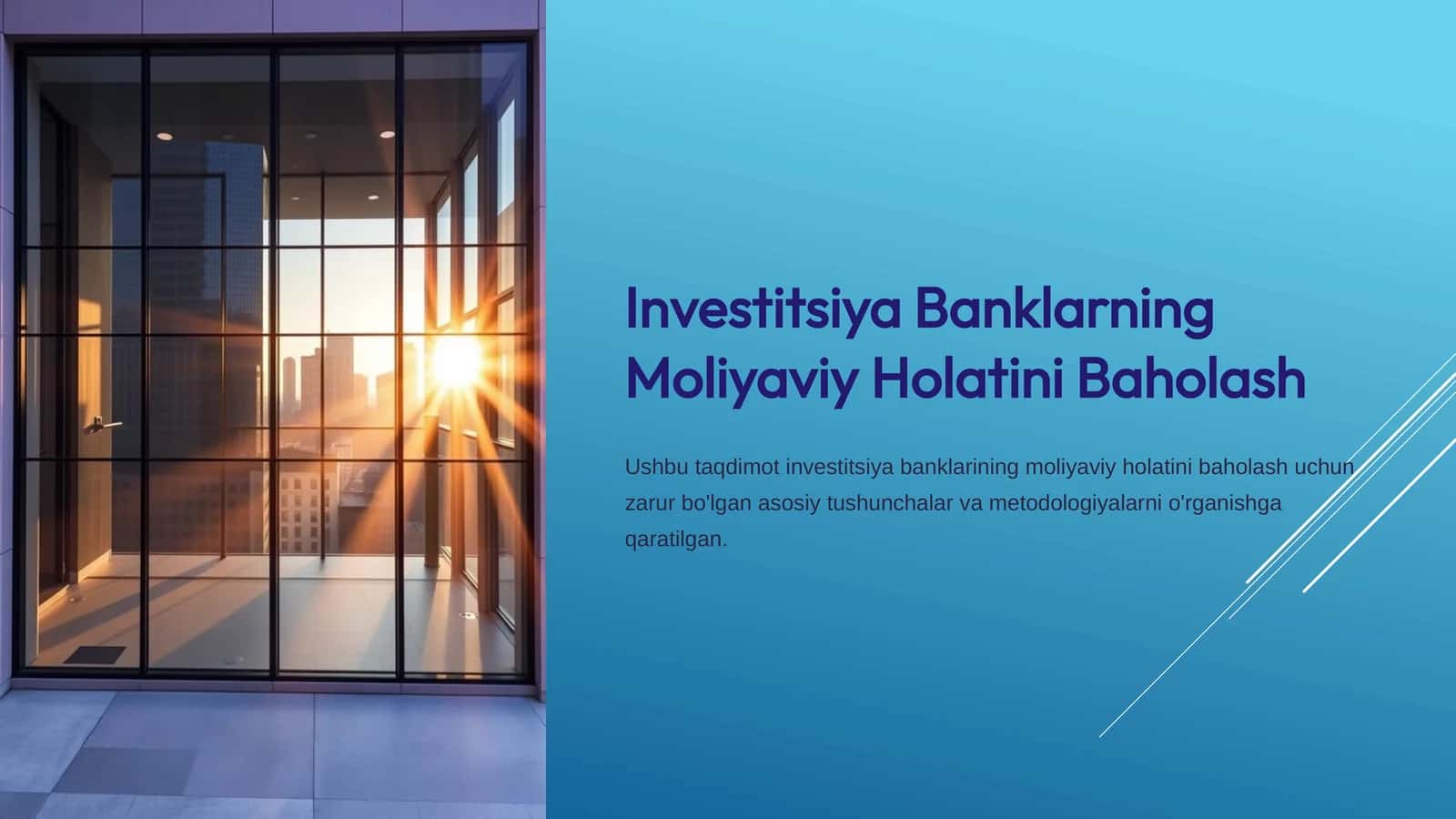 Investitsiya Banklarning Moliyaviy Holatini Baholash 1