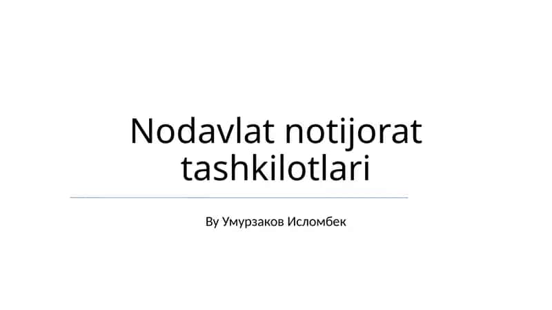 NGO Moliyalashtirish Mexanizmlari 1