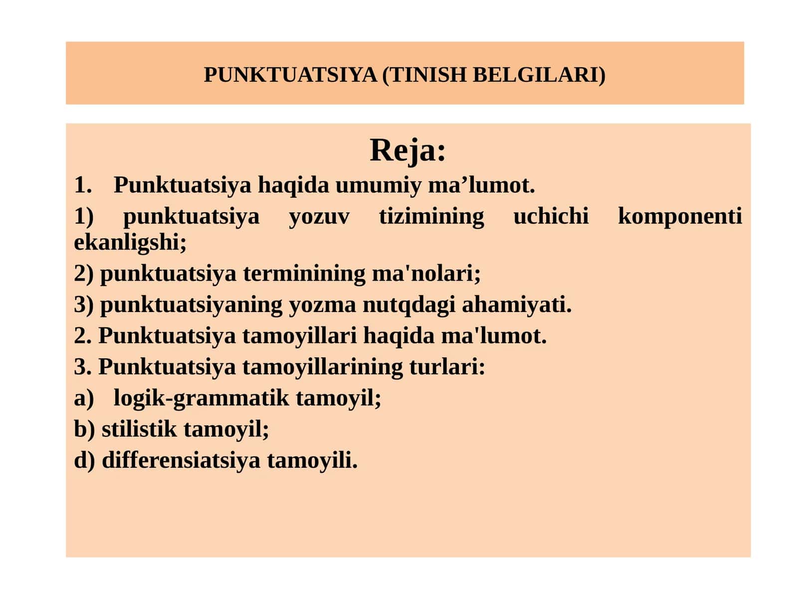 Punktuatsiya (Tinish Belgilari) 1
