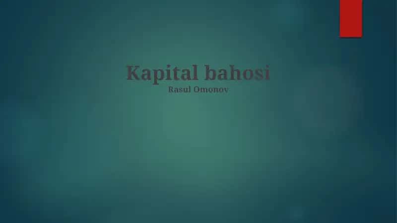 Kapital bahosi 1