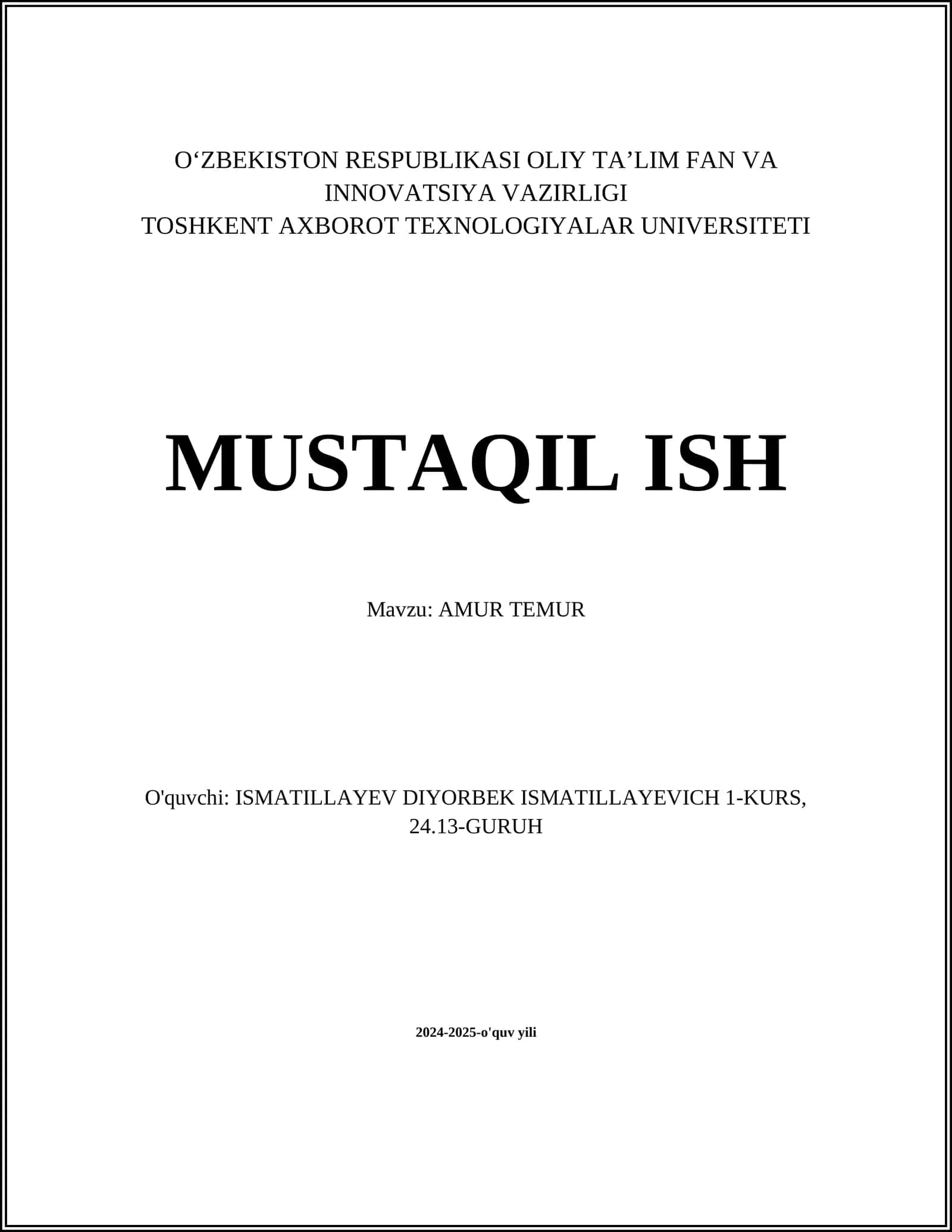 AMUR TEMUR 1