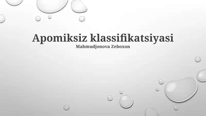 Apomiksiz klassifikatsiyasi 1