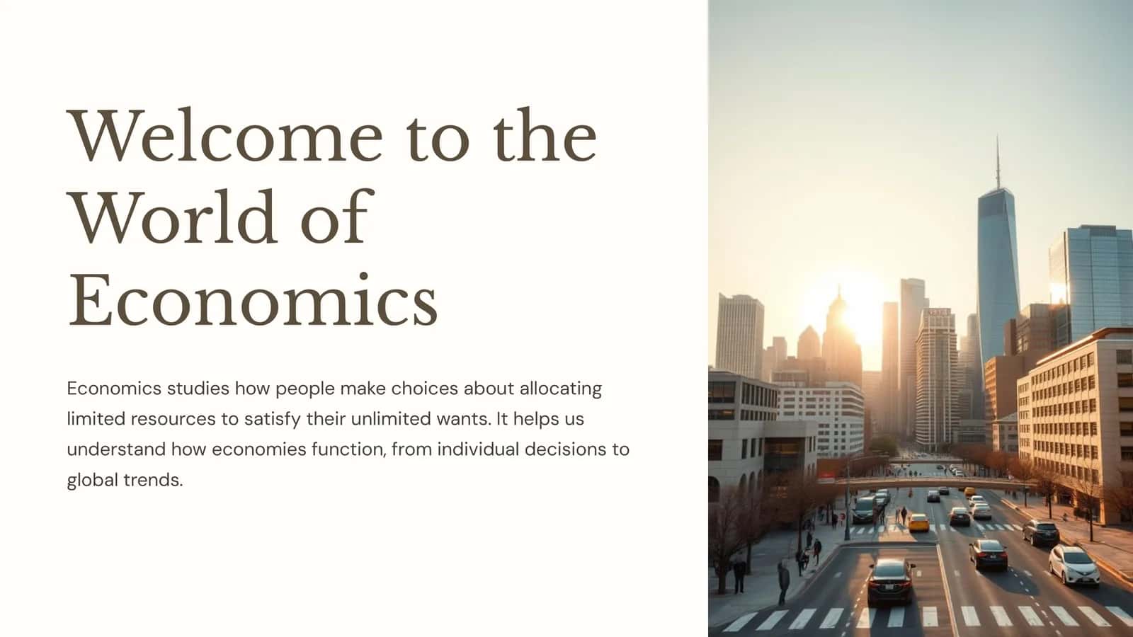 Welcome to the World of Economics 1