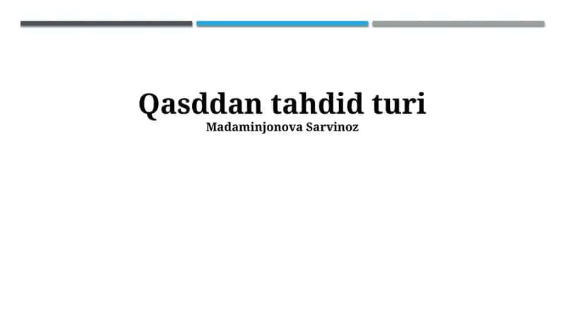 Jismoniy tahdidlar 1
