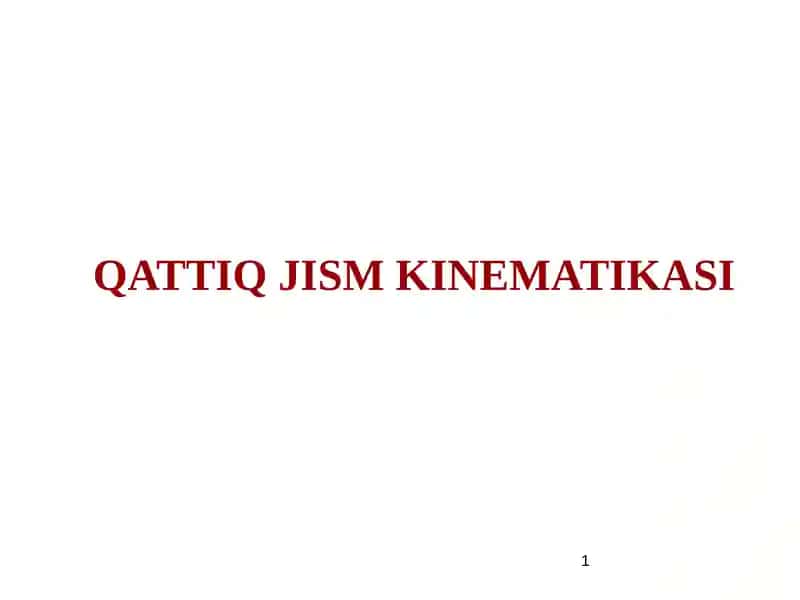 QATTIQ JISMKINEMATIKASI