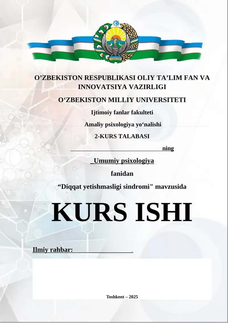 Diqqat yetishmasligi sindromi 1