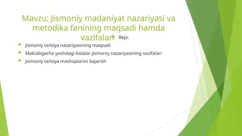 Jismoniy madaniyat nazariyasi va metodika 1