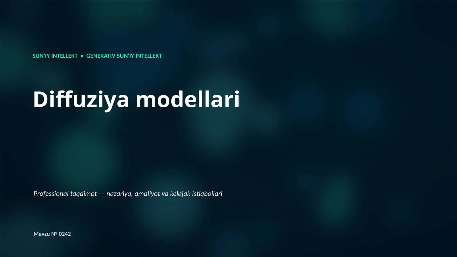 Diffuziya modellari 1