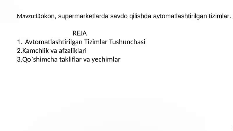 Avtomatlashtirilgan Tizimlar Tushunchasi 1