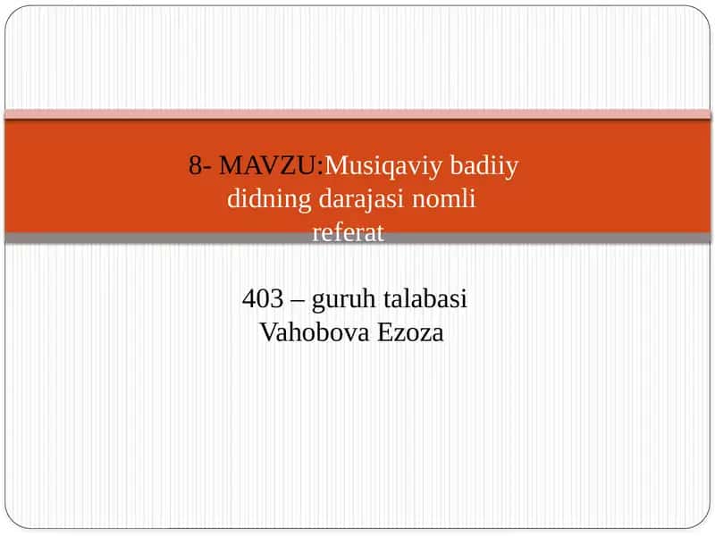 Musiqaviy badiiy didning darajasini oshirish 1
