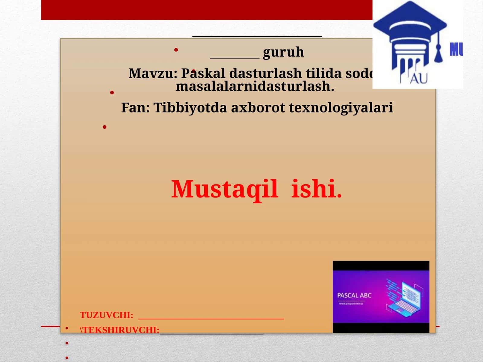 Paskal dasturlash tilida sodda masalarni dasturlash 1