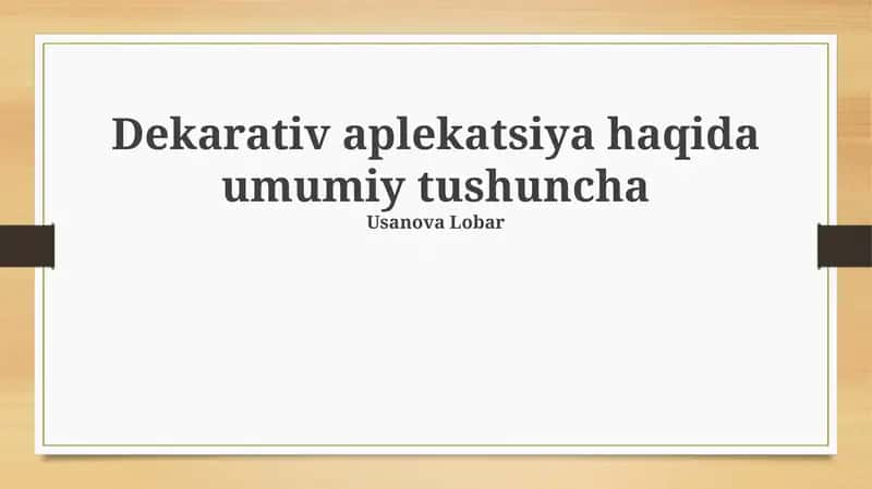 Dekorativ Applikatsiya 1