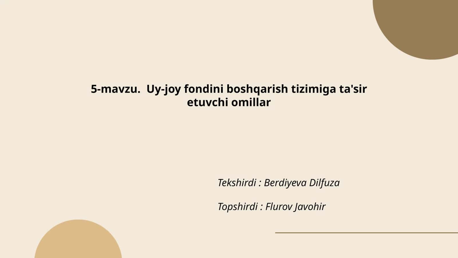 Uy-joy fondini boshqarish tizimiga ta'sir etuvchi omillar 1