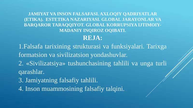 Jamiiyat va Inson Falsafasi 1