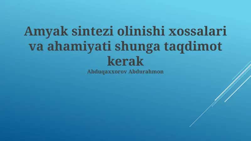 Ammiak sintezi 1