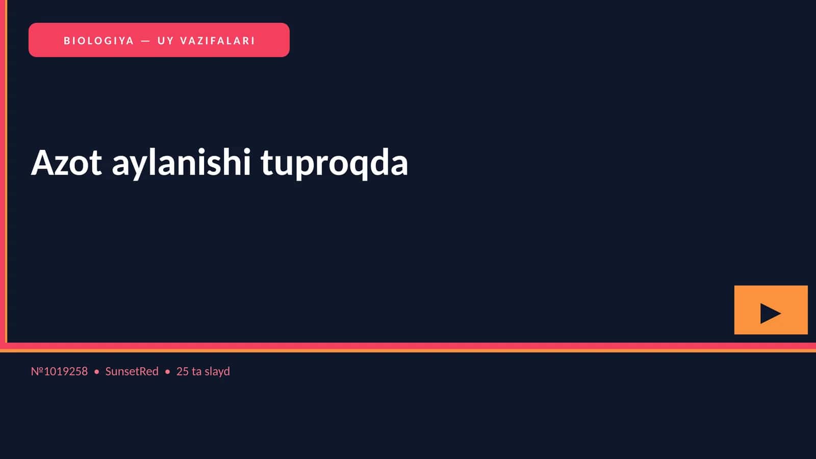 BIOLOGIYA — UY VAZIFALARI 1