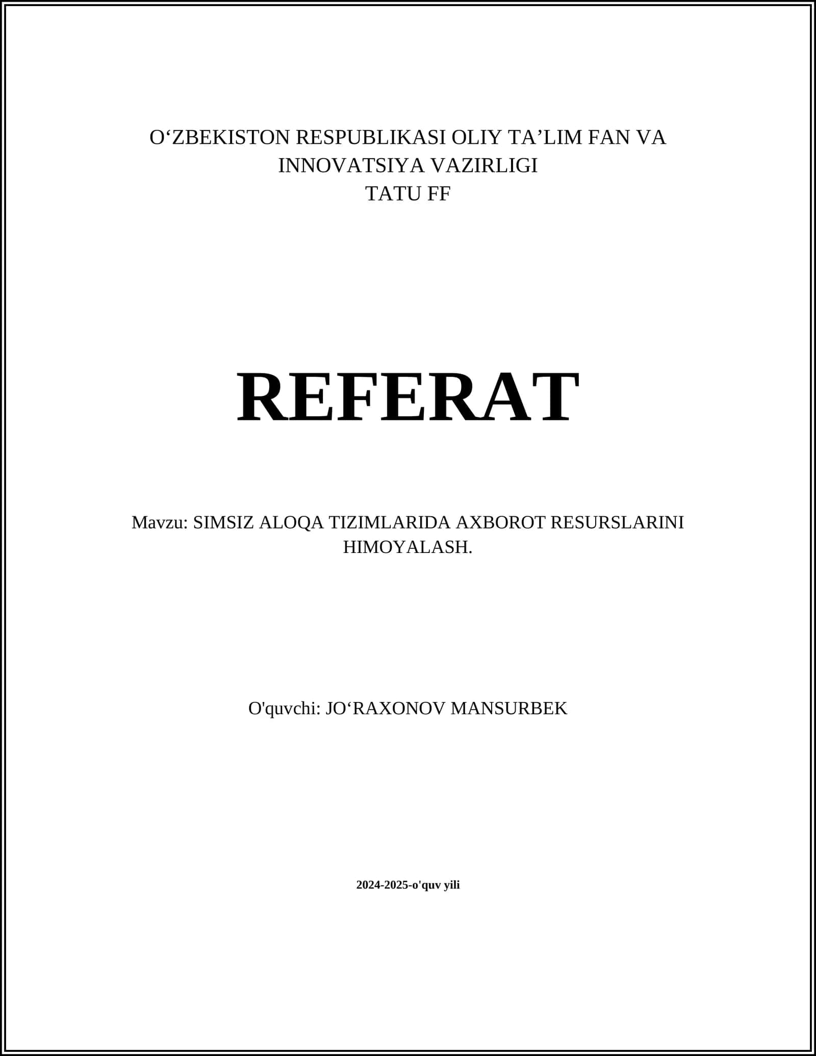 AXBOrOT XAVFSIZLIGI SIYOSATLARI 1