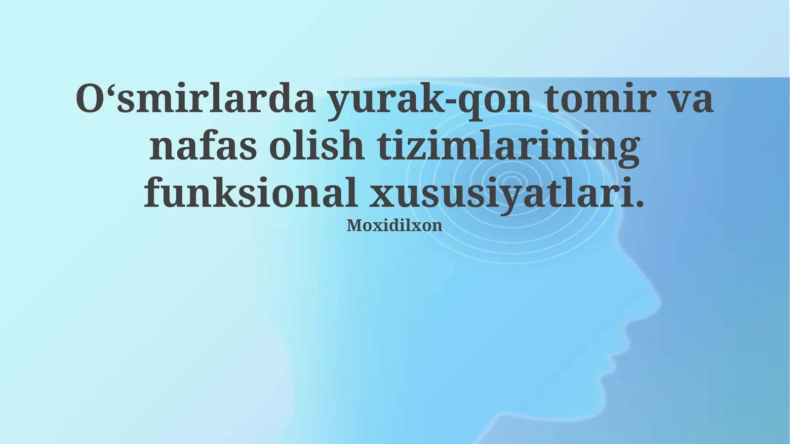 Oʻsmirlarda yurak-qon tomir va nafas olish tizimlarining funksional xususiyatlari 1